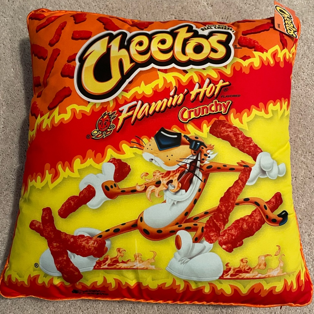 Brand new!! Spencer’s Flamin' Hot Cheetos Pillow